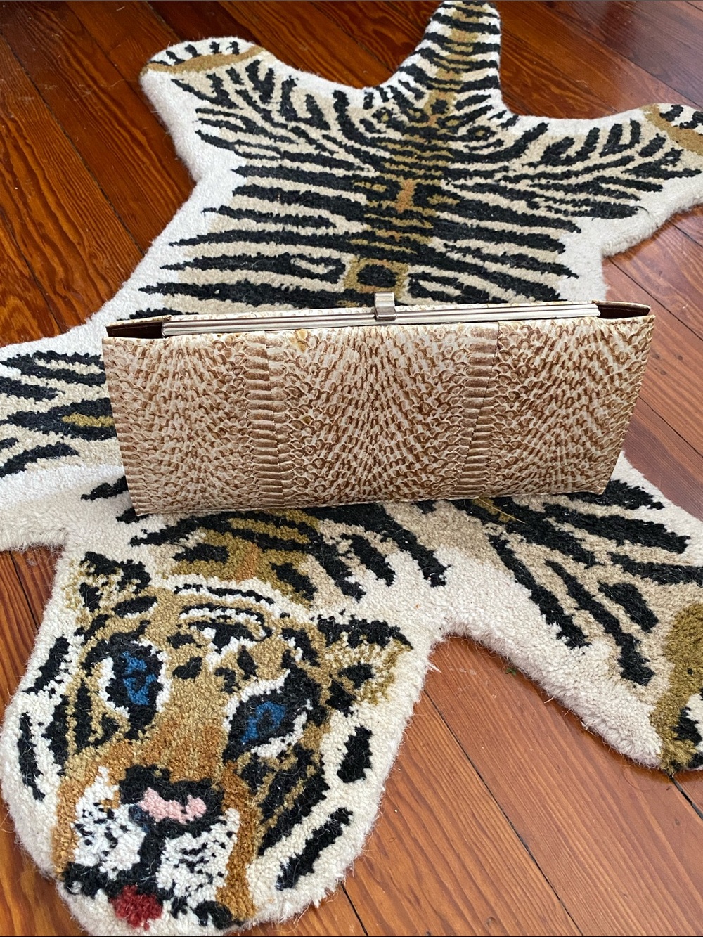 Vintage snake skin clutch